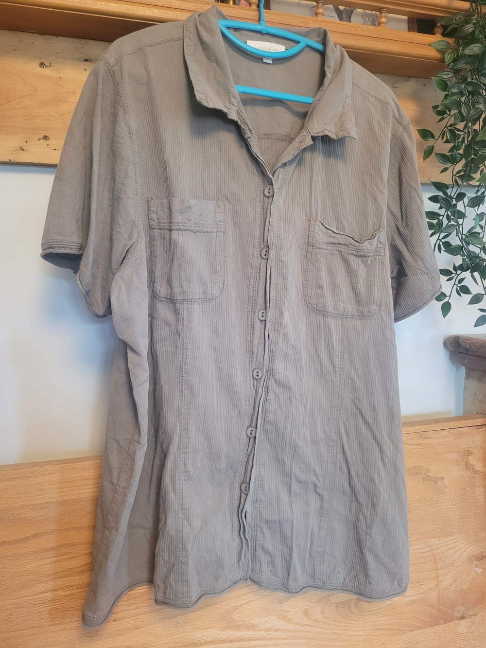 Cotton Ginny Short-Sleeve Button-Up Shirt